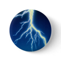Lightning bolt over blue background button