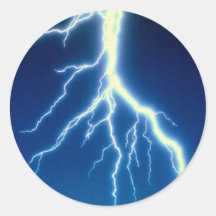 Lightning bolt over blue background stickers