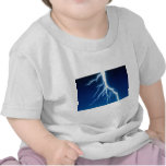 Lightning bolt over blue background t-shirt