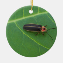 Lightning Bug on Leaf Christmas Tree Ornament