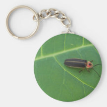 Lightning Bug on Leaf Key Chain