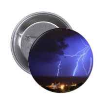 Lightning in Genoa, Italy Pinback Button