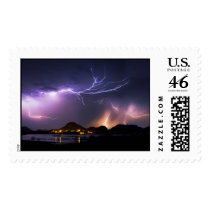 Lightning Over Lake Altus, Oklahoma Postage