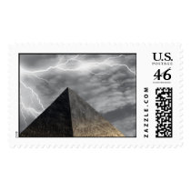 Lightning over Pyramid Postage Egypt Armageddon postage by myruin25 Lightning over Pyramid Postage Egypt Armageddon postage