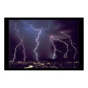 Lightning Poster Dark City Sci Fi Digital Art RARE posters by tillasmax Lightning Poster Dark City Sci Fi Digital Art RARE posters