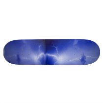 Lightning storm and reflection, skatebord skateboards