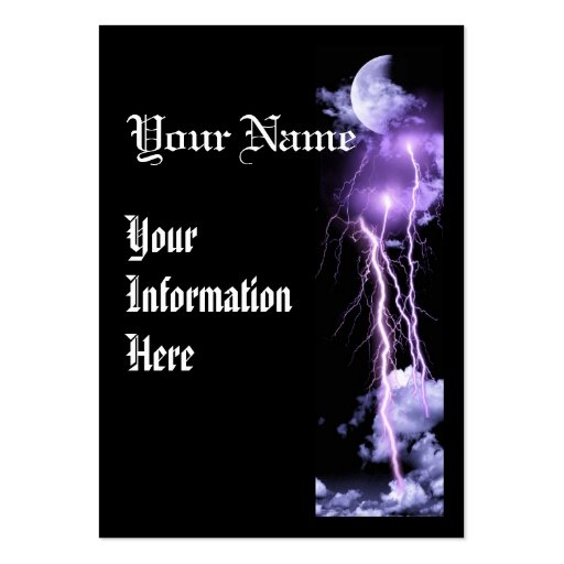 Lightning storm vertical business prolfile card business card templates (front side)