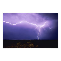 Lightning strike over desert, Big Bend