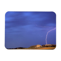 Lightning strikes buttes near Scottsbluff Vinyl Magnet
