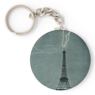 Eiffel Tower Lightning Strike Picture on Lightning Strikes The Eiffel Tower  1902 Key Chain From Zazzle Com