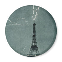 Lightning Strikes the Eiffel Tower, 1902 Magnets