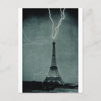 Eiffel Tower Lightning Strike Picture on Lightning Strikes The Eiffel Tower 1902 Postcard