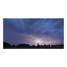 Lightning Striking During Thunderstorm Picture Card
