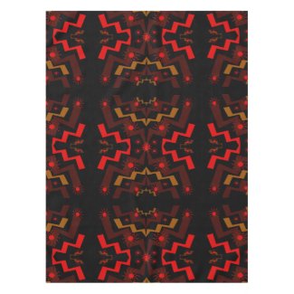 Lightning Suns Abstract Red Brown Tablecloth