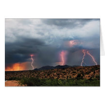Lightning triple strike. greeting cards