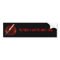 lightsaber-red, The force is with me while I drive bumper stickers