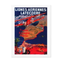 Lignes Aeriennes Latecoere Vintage Poster Post Card