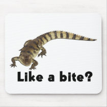 "like a bite?" alligator from junglewalk.com mouse pad
