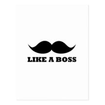 LIKE A BOSS, moustache design Postcards
