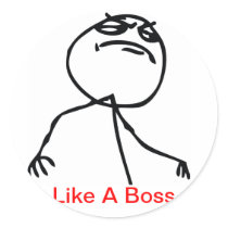 Like a Boss Round Stickers