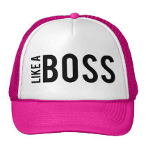 like, boss, internet memes, funny, humor, memes, swag, like a boss, cool, like a boss cap, cool story bro, fun, men, classy, bad, original, trucker hat, Boné com design gráfico personalizado