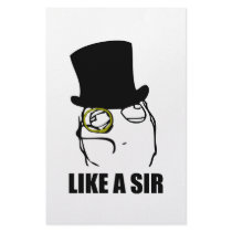 Like a Sir Rage Face Monocle Meme Customized Stationery