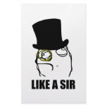 Like a Sir Rage Face Monocle Meme Customized Stationery