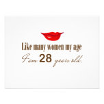 Like Most Women My Age - I am 28 Years Old Custom Invitation