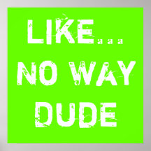Like...No Way Dude Posters