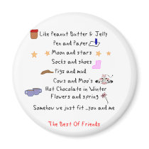 Like Peanut Butter and Jelly Fridge Magnets