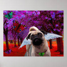 Lil Angels Pug Poster