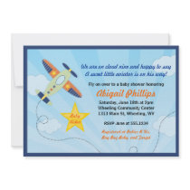 Lil' Aviator Airplane Baby Shower Invitations