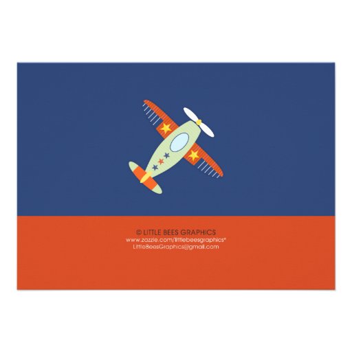 Lil' Aviator Airplane Baby Shower Invitations