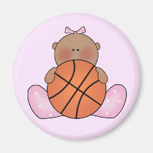 Lil Basketball Baby Girl - Ethnic Fridge Magnet
