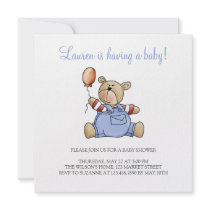 Lil' Bears · Baby Boy Balloon Invitations