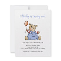 Lil' Bears · Baby Boy Balloon Personalized Invites