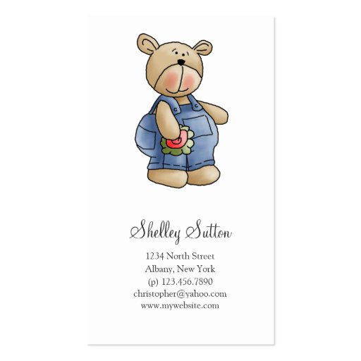 Lil' Bears · Baby Boy Blue Romper Business Cards (front side)