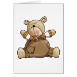 Lil' Bears · Baby Boy Brown Romper Greeting Card