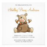 Lil' Bears · Baby Boy Brown Romper Custom Invitations