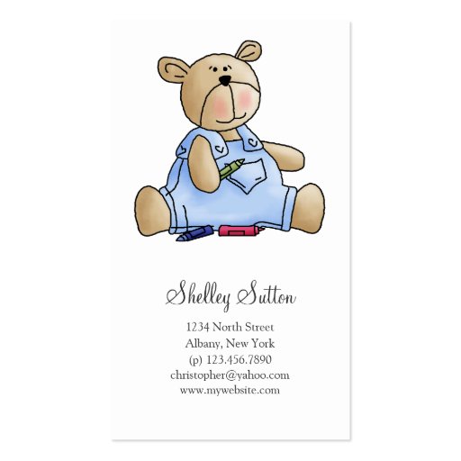 Lil' Bears · Baby Boy Crayons Business Card Template (front side)