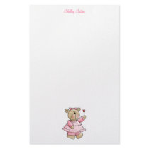 Lil' Bears · Baby Girl Pink Dress stationery by CSCountryCuties Lil' Bears · Baby Girl Pink Dress stationery