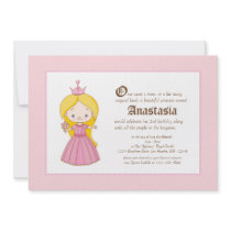 Li'l Blonde Princess Royal Birthday Invitation