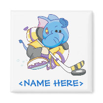 Lil Blue Elephant Hockey Magnets