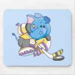 Lil Blue Elephant Hockey Mouse Pad