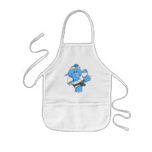 Lil Blue Elephant Karate Apron