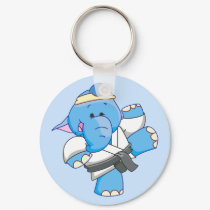 Lil Blue Elephant Karate keychains