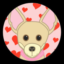 LiL Chihuahua Girl with Hearts stickers