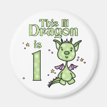 Lil Dragon 1st Birthday Refrigerator Magnet