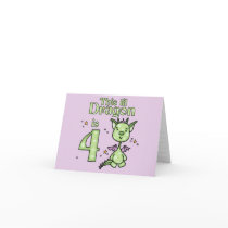 Lil Dragon 4th Birthday Greeting Card