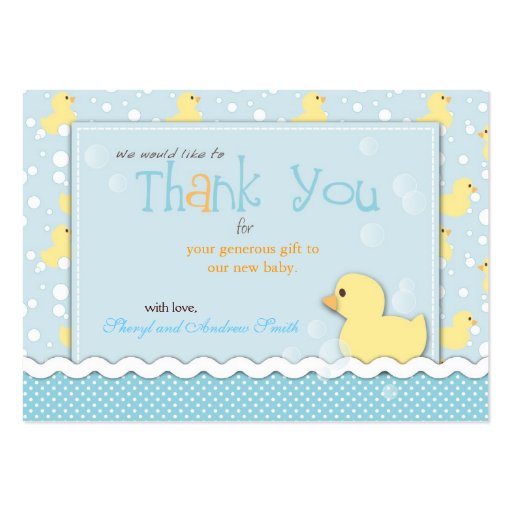 Lil' Duckling TY Gift Tag Business Card Template (back side)